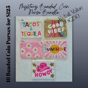 Mystery Bundle – 10 Beaded Coin Purses (NWT)